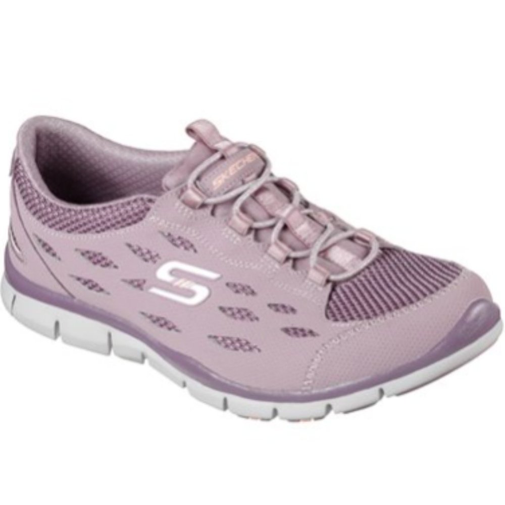 Skechers Gratis Breezy City Purple Mesh Memory Foam Shoe Sneaker 22773-PUR 9.5
